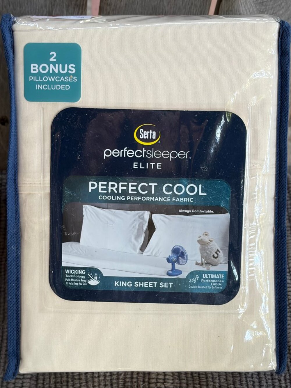 6-pc Serta PerfectSleeper CREAM King Size Sheet Set (extra pillowcases)